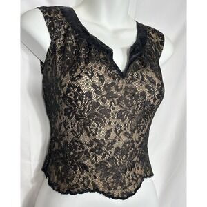 Ice Girl Womens Sheer Lace Top Size S Whimsigoth 90s Dark Romantic Goth Coquette